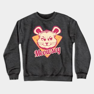 Vintage Cat With Mouse Ears Gift Crewneck Sweatshirt